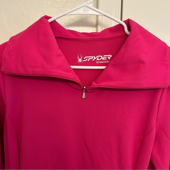 Spyder Pink Women's Fuchsia Quarter-Zip Sweatshirt Activewear Top Women Size 10 - Picture 6 of 12